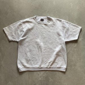 画像: 【M/L】90s USA製 Hanes 半袖スウェット ライトグレー 無地■ビンテージ オールド レトロ アメリカ古着 トレーナー 杢グレー