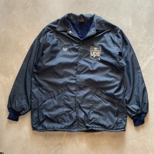 画像: 【L】80s USA製 Hilton UPS 裏ボア ナイロンコーチジャケット ネイビー 紺無地■ビンテージ オールド アメリカ古着 企業