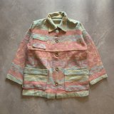 画像: 【S/M】UNKNOWN ウールジャケット 総柄 ネイティブ柄■ビンテージ オールド レトロ アメリカ古着 ブランケット カバーオール