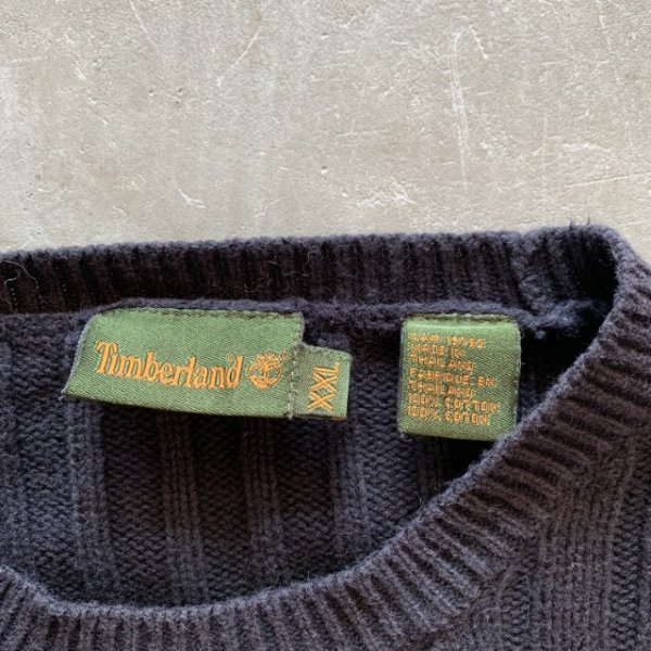 画像3: 【XXL】Timberland コットンニット ブラック 黒■ビンテージ オールド アメリカ古着 90s-00s ティンバーランド ビッグサイズ (3)