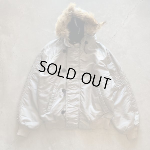 画像1: 【L 42】USA製 SPIEWAK N-2Bタイプ リアルファー フライトジャケット シルバーグレー■ビンテージ アメリカ古着 90s スピワック (1)