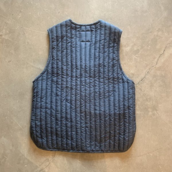 画像7: 【Ladies or S】90s SOSTANZA 中綿入り シルク キルティングベスト 青系■ビンテージ オールド レトロ アメリカ古着 レディース (7)