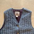 画像2: 【Ladies or S】90s SOSTANZA 中綿入り シルク キルティングベスト 青系■ビンテージ オールド レトロ アメリカ古着 レディース (2)