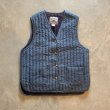 画像1: 【Ladies or S】90s SOSTANZA 中綿入り シルク キルティングベスト 青系■ビンテージ オールド レトロ アメリカ古着 レディース (1)