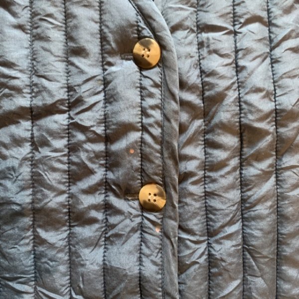 画像4: 【Ladies or S】90s SOSTANZA 中綿入り シルク キルティングベスト 青系■ビンテージ オールド レトロ アメリカ古着 レディース (4)