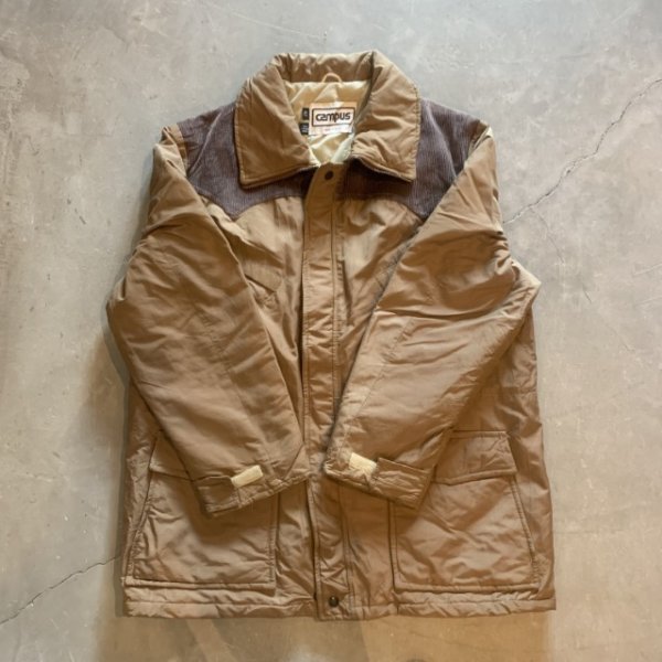 画像6: 【L/XL】80s USA製 campus コーデュロイ切替 中綿ジャケット ベージュ■ビンテージ オールド アメリカ古着 キャンパス アウトドア (6)
