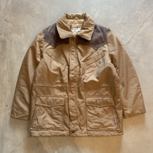画像: 【L/XL】80s USA製 campus コーデュロイ切替 中綿ジャケット ベージュ■ビンテージ オールド アメリカ古着 キャンパス アウトドア