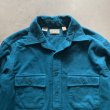 画像2: 【L】USA製 LL Bean 長袖シャモアクロスシャツ 青緑 無地■ビンテージ オールド アメリカ古着 ネルシャツ エルエルビーン 80s (2)