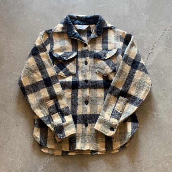 画像4: 【Ladies or Boys】80s USA製 Woolrich 長袖ウールシャツ 白黒チェック■ビンテージ オールド レトロ アメリカ古着 子供服 レディース (4)