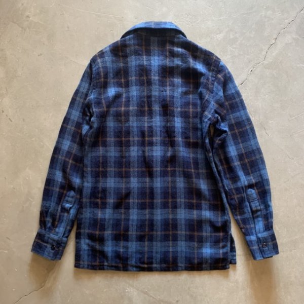 画像8: 【S or Ladies】80s 1440 プルオーバー 長袖ウールシャツ 青チェック■ビンテージ オールド レトロ アメリカ古着 レディース (8)