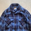 画像2: 【S or Ladies】80s 1440 プルオーバー 長袖ウールシャツ 青チェック■ビンテージ オールド レトロ アメリカ古着 レディース (2)