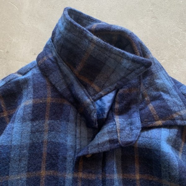 画像4: 【S or Ladies】80s 1440 プルオーバー 長袖ウールシャツ 青チェック■ビンテージ オールド レトロ アメリカ古着 レディース (4)