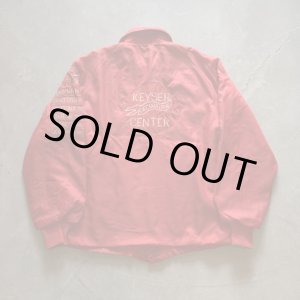 画像: 【L/XL】70s UNKNOWN ワッペン付き 裏ボア ナイロン コーチジャケット レッド 赤■ビンテージ オールド アメリカ古着 USA製