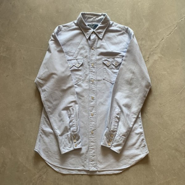 画像5: 【M】Polo Ralph Lauren 長袖ウエスタンシャツ 青■ビンテージ 古着 ポロ ラルフローレン オールコットン 90s オクスフォード (5)