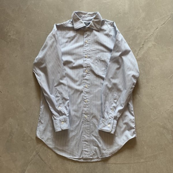 画像4: 【M/L】Polo Ralph Lauren PHILIP 長袖シャツ 白青ストライプ■古着 ポロ ラルフローレン オールコットン 90s (4)
