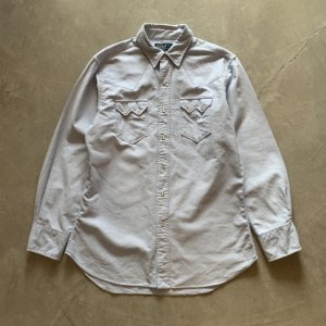 画像: 【M】Polo Ralph Lauren 長袖ウエスタンシャツ 青■ビンテージ 古着 ポロ ラルフローレン オールコットン 90s オクスフォード