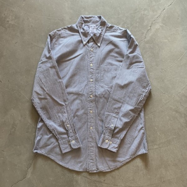 画像4: 【L】ブルックスブラザーズ REGENT 長袖ボタンダウンシャツ ストライプ■ビンテージ オールド アメリカ古着 ブルー (4)