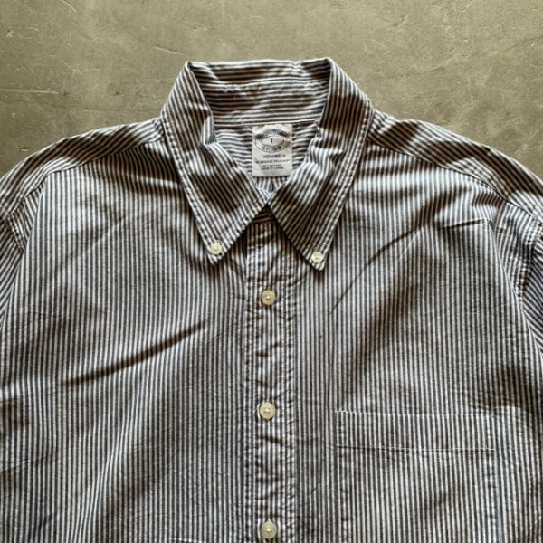 画像2: 【L】ブルックスブラザーズ REGENT 長袖ボタンダウンシャツ ストライプ■ビンテージ オールド アメリカ古着 ブルー (2)