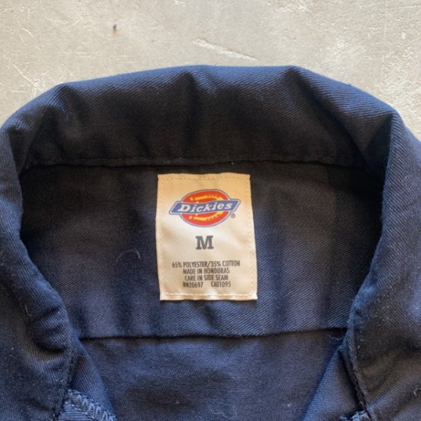 画像3: 【M/L】Dickies ボックス 長袖ワークシャツ ネイビー 紺無地■アメリカ古着 ディッキーズ コットン×ポリエステル No.2 (3)