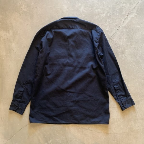 画像6: 【M/L】Dickies ボックス 長袖ワークシャツ ネイビー 紺無地■アメリカ古着 ディッキーズ コットン×ポリエステル No.2 (6)