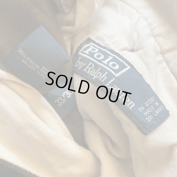 画像4: 【W33 L30】Polo Ralph Lauren ノータック 太畝コーデュロイパンツ ブラウン 焦げ茶■ビンテージ アメリカ古着 ポロラルフローレン (4)