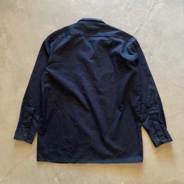 画像6: 【M/L】Dickies ボックス 長袖ワークシャツ ネイビー 紺無地■アメリカ古着 ディッキーズ コットン×ポリエステル No.1 (6)