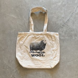 画像: 【31cm×38cm】コットン 羊プリント エコバッグ■アメリカ古着 トートバッグ キャンバス WOOL