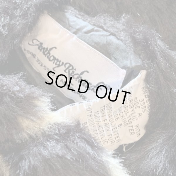 画像6: 【M】Anthony Richards アクリルボア エスキモージャケット パーカー 黒 総柄■ビンテージ オールド レトロ アメリカ古着 リバーシブル (6)