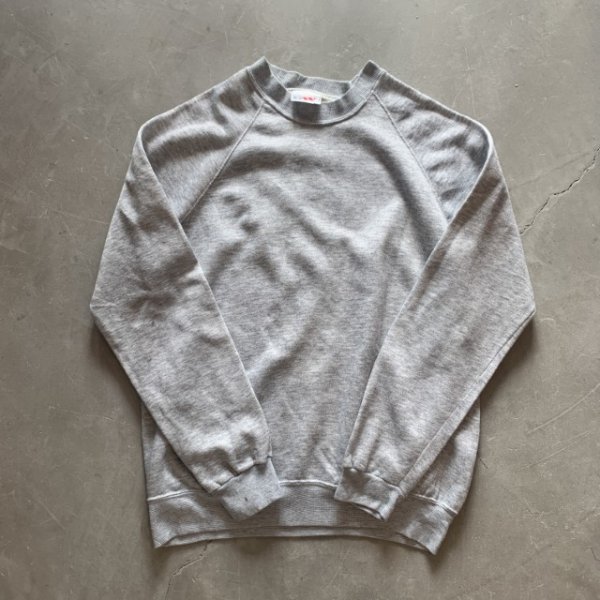 画像5: 【L/XL】80s USA製 BASSETT WALKER ラグランスウェット 杢グレー 無地■ビンテージ オールド レトロ アメリカ古着 トレーナー (5)