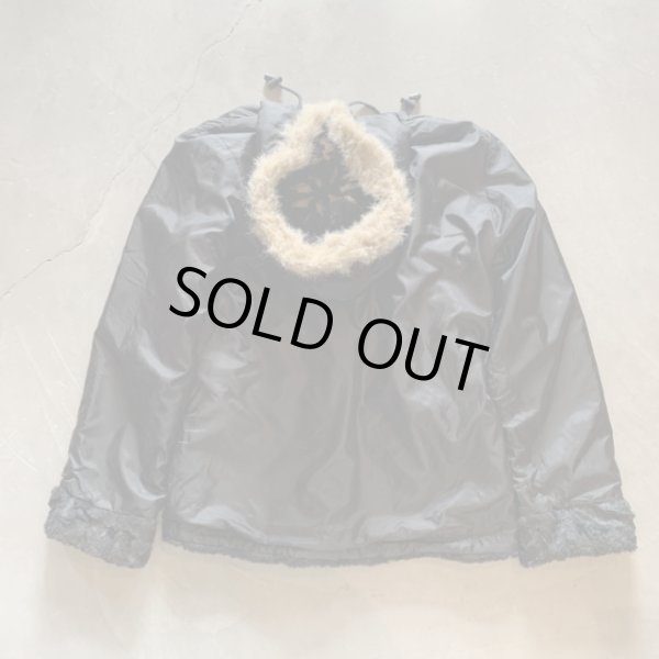 画像10: 【M】Anthony Richards アクリルボア エスキモージャケット パーカー 黒 総柄■ビンテージ オールド レトロ アメリカ古着 リバーシブル (10)