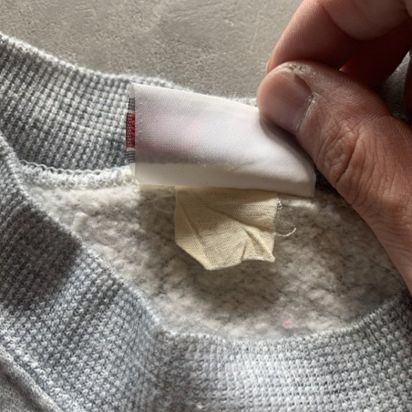 画像4: 【L/XL】80s USA製 BASSETT WALKER ラグランスウェット 杢グレー 無地■ビンテージ オールド レトロ アメリカ古着 トレーナー (4)