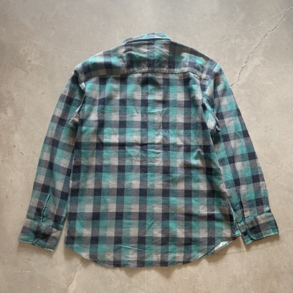 画像7: 【XL】RUGGED WEAR 長袖プリントネルシャツ 青緑チェック■ビンテージ オールド レトロ アメリカ古着 90s ライトネル (7)