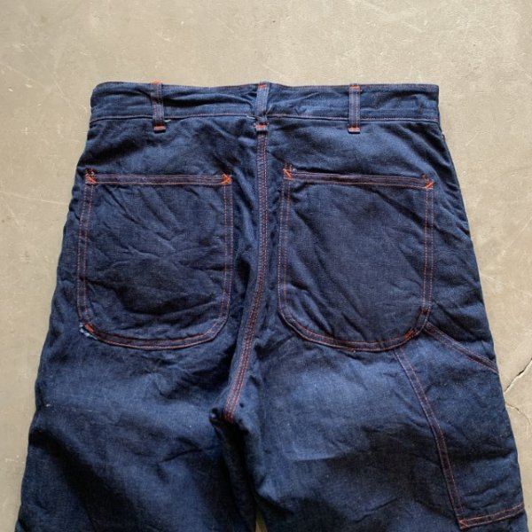 画像8: 【W32】70s MONTGOMERY WARD 裏地付き デニムペインターパンツ 濃紺■ビンテージ アメリカ古着 モンゴメリーワード ワークウェア (8)