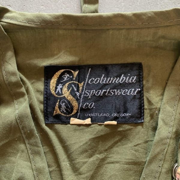 画像3: 【S/M】70s Columbia フィッシングベスト オリーブ 緑■ビンテージ オールド アメリカ古着 USA製 コロンビア アウトドア 短丈 (3)