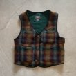 画像1: 【Ladies】USA製 Woolrich ウールベスト 緑×茶系チェック オンブレ■ビンテージ オールド アメリカ古着 90s ウールリッチ レディース (1)