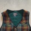 画像2: 【Ladies】USA製 Woolrich ウールベスト 緑×茶系チェック オンブレ■ビンテージ オールド アメリカ古着 90s ウールリッチ レディース (2)