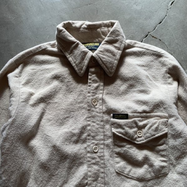画像2: 【Kids】80s USA製 OSHKOSH 長袖シャモアクロスシャツ アイボリー 白■ビンテージ アメリカ古着 キッズ 子供服 ネルシャツ オシュコシュ (2)