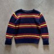 画像1: 【Kids】Polo Ralph Lauren コットンニット セーター 紺ボーダー■ビンテージ オールド アメリカ古着 キッズ 子供服 ポロラルフローレン (1)