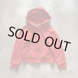 画像: 【Kids】80s UNKNOWN ジップアップ スウェットパーカー レッド 赤■ビンテージ オールド レトロ アメリカ古着 キッズ 子供服