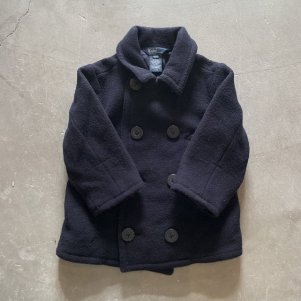 画像4: 【2T Kids】Polo Ralph Lauren ウール ピーコート ジャケット ネイビー 紺■ビンテージ アメリカ古着 キッズ 子供服 ポロラルフローレン (4)