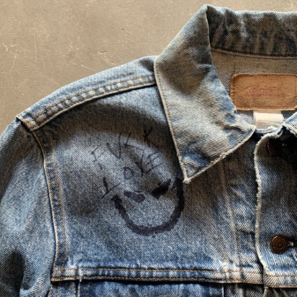 画像5: 【L 42】80s USA製 Levi's 71506 スカル落書き デニム トラッカージャケット■ビンテージ オールド アメリカ古着 リーバイス 70506 (5)