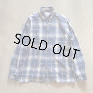 画像: 【L】ARROW オンブレチェック 長袖ライトネルシャツ 青白■ビンテージ オールド レトロ アメリカ古着 90s-2000s ボックスシルエット