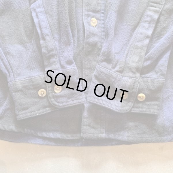 画像6: 【L/XL】FIELDN' FOREST 長袖ヘビーネルシャツ 紺黒ブロックチェック■ビンテージ オールド レトロ アメリカ古着 90s-2000s (6)