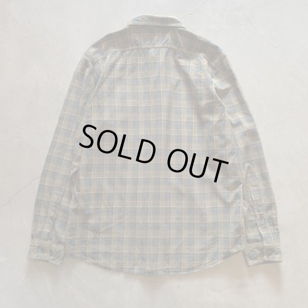 画像8: 【L/XL】FILSON 長袖シャツ ブルー×ブラウンチェック■アメリカ古着 フィルソン オンブレ シャドー ライトネルシャツ (8)