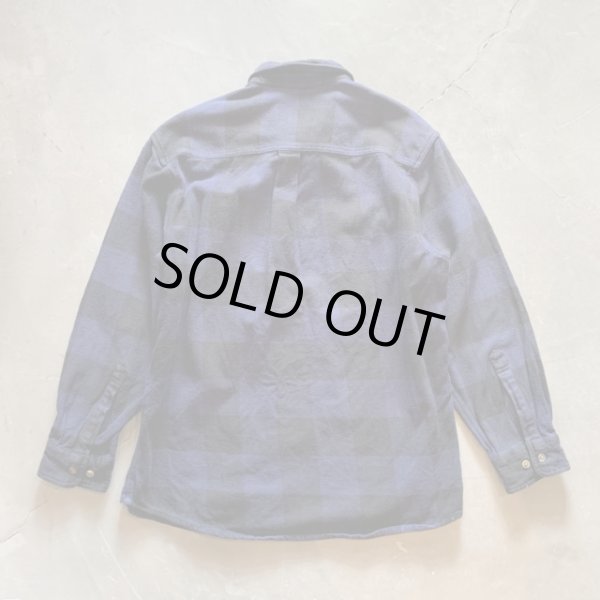 画像7: 【L/XL】FIELDN' FOREST 長袖ヘビーネルシャツ 紺黒ブロックチェック■ビンテージ オールド レトロ アメリカ古着 90s-2000s (7)