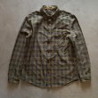画像1: 【L/XL】FILSON 長袖シャツ ブルー×ブラウンチェック■アメリカ古着 フィルソン オンブレ シャドー ライトネルシャツ (1)
