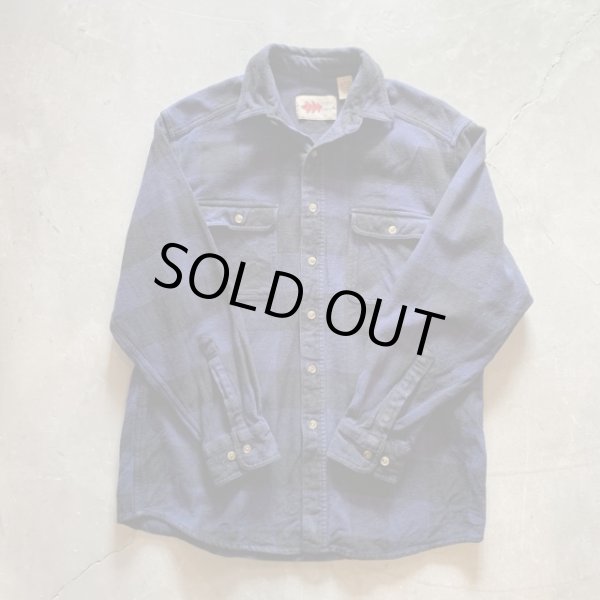 画像5: 【L/XL】FIELDN' FOREST 長袖ヘビーネルシャツ 紺黒ブロックチェック■ビンテージ オールド レトロ アメリカ古着 90s-2000s (5)