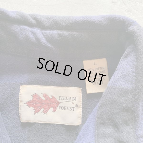 画像3: 【L/XL】FIELDN' FOREST 長袖ヘビーネルシャツ 紺黒ブロックチェック■ビンテージ オールド レトロ アメリカ古着 90s-2000s (3)