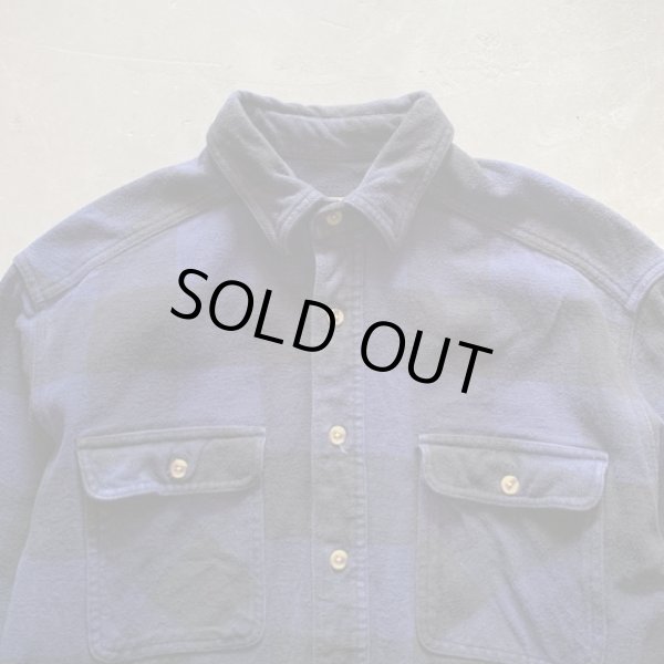 画像2: 【L/XL】FIELDN' FOREST 長袖ヘビーネルシャツ 紺黒ブロックチェック■ビンテージ オールド レトロ アメリカ古着 90s-2000s (2)