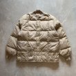 画像1: 【L】80s-90s WALLS ナイロン キルティング ダウンジャケット ベージュ■ビンテージ オールド アメリカ古着 MA-1タイプ 首リブ (1)